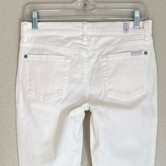 7 FOR ALL MANKIND The Slim Cigarette White Jeans Denim Size 26 Summer Jeans - Picture 7 of 13